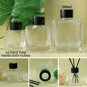 Vỏ chai Khuếch tán tinh dầu trong suốt (Vuông)