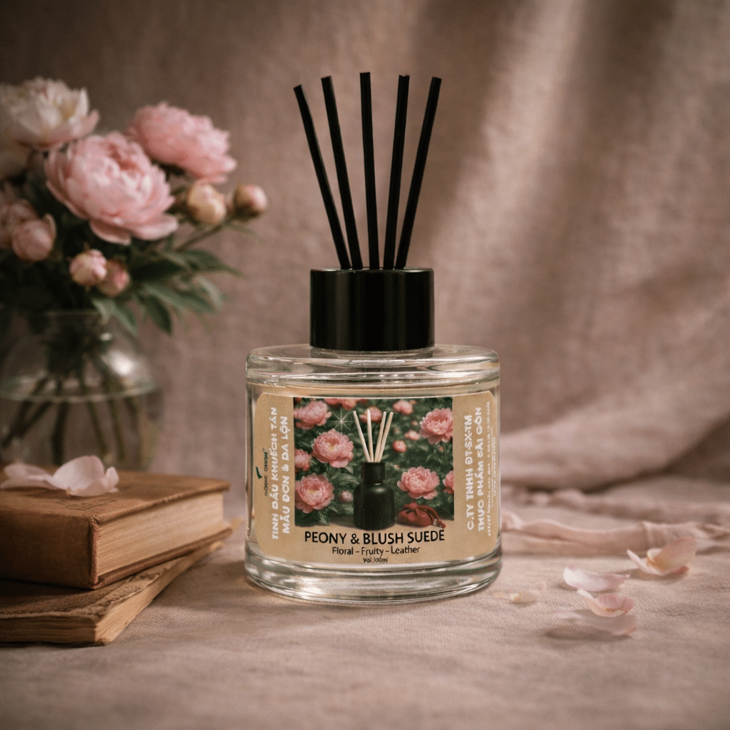Tinh Dầu Khuếch Tán Peony & Blush Suede – Sự Quyến Rũ Sang Trọng Từ Anh Quốc 6 Tinh dau khuech tan peony & Blush suede thom phong