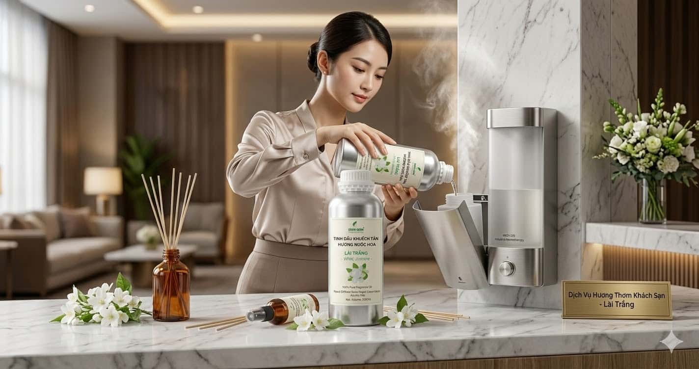 Tinh dau khach san huong lai trang Dong Quan