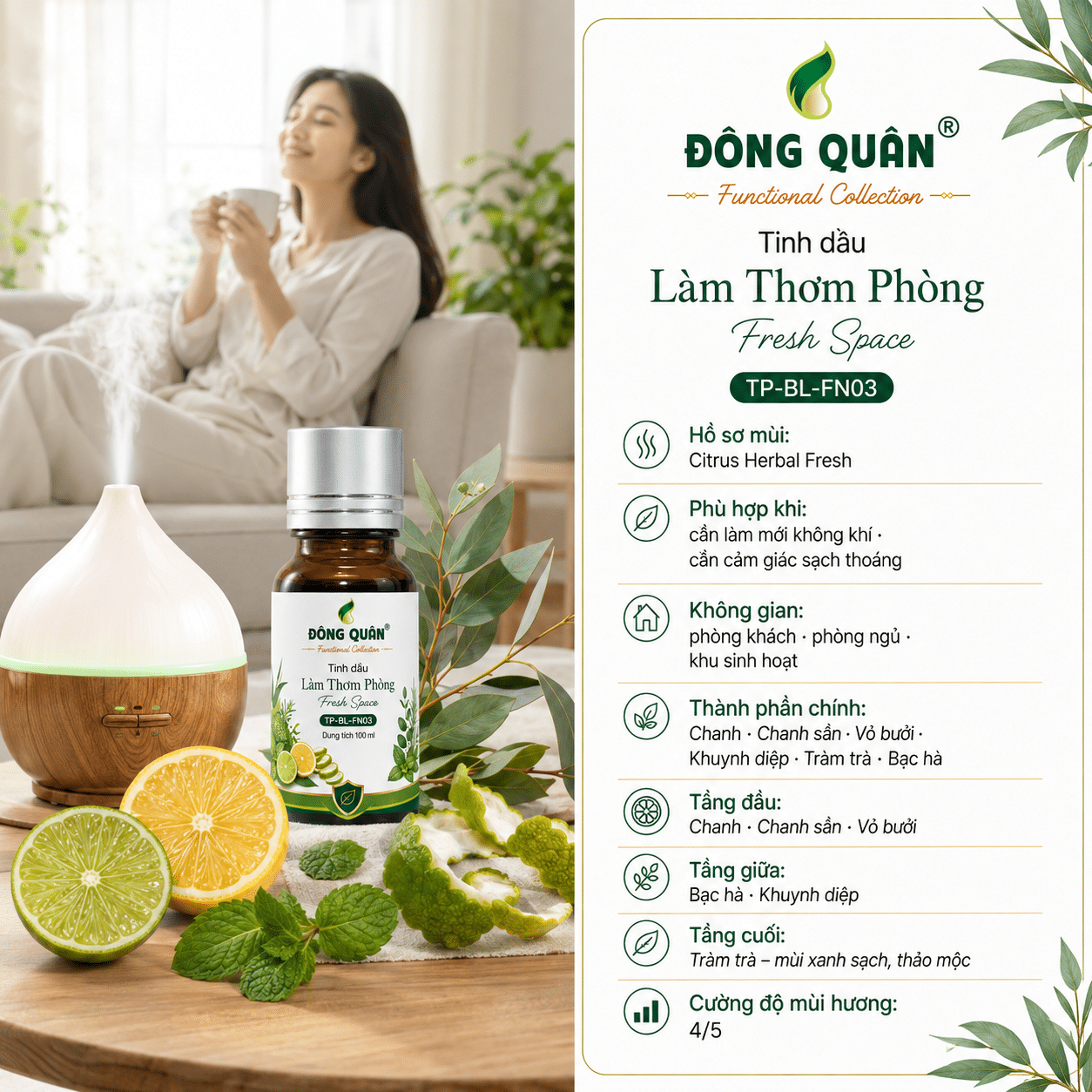 Tinh Dầu Làm Thơm Phòng – Không Gian Sạch Thoáng / Fresh Space 6 Tinh Dầu Làm Thơm Phòng – Không Gian Sạch Thoáng / Fresh Space - Ảnh 6