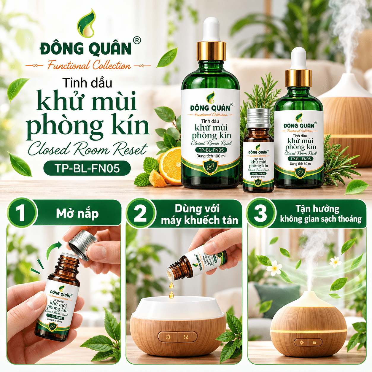 Tinh Dầu Khử Mùi Phòng Kín – Phòng Kín Tươi Mới / Closed Room Reset 2 Tinh Dầu Khử Mùi Phòng Kín – Phòng Kín Tươi Mới / Closed Room Reset - Ảnh 2